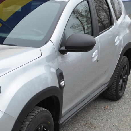 Накладки на зеркала с козырьком "КАРТ" для Renault Duster 2 (с 2021 г.в.) тиснение, с комплектацией купить недорого с доставкой в Ангарск
